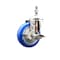 Service Caster 4 Inch 316SS Blue Polyurethane Swivel 1/2 Inch Threaded Stem Caster with Brake SS316TS20S414-PPUB-BLUE-TLB-121315 - alternate 1